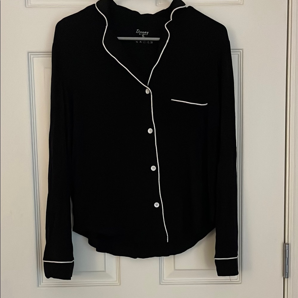 Black Button-Up Women's PJ set